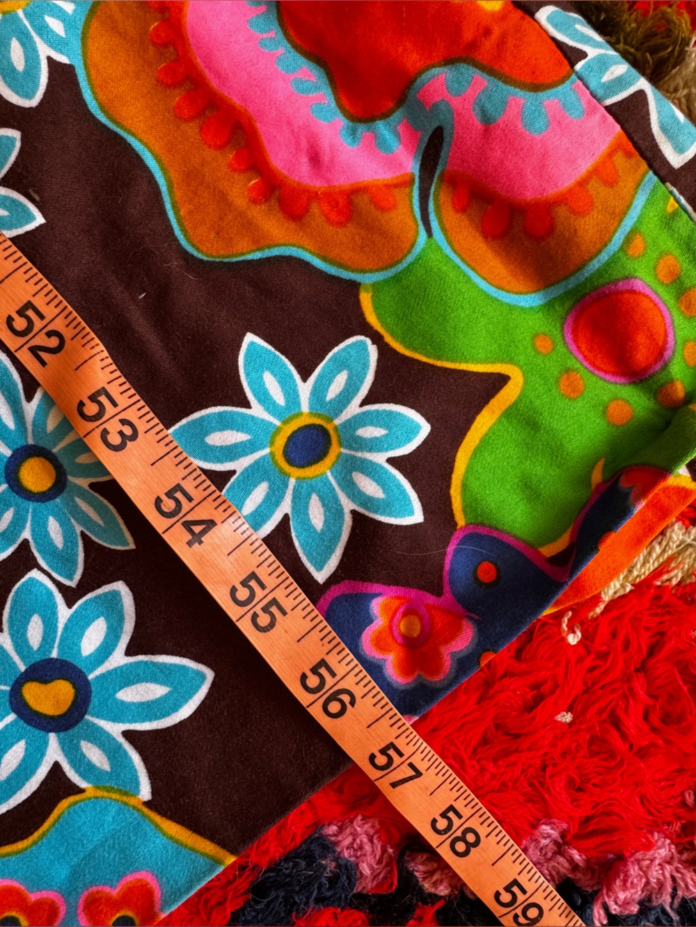 Late 1960s Early 1970s Psychedelic Floral Cotton Maxi Dress Sz XS - Picture 10 of 10